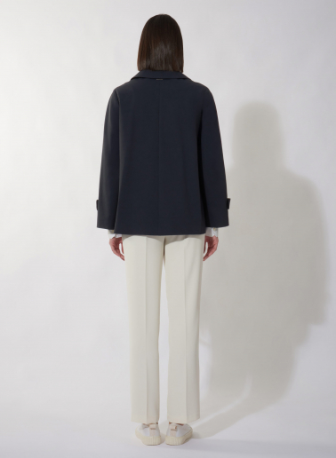 Blue stretch cotton peacot