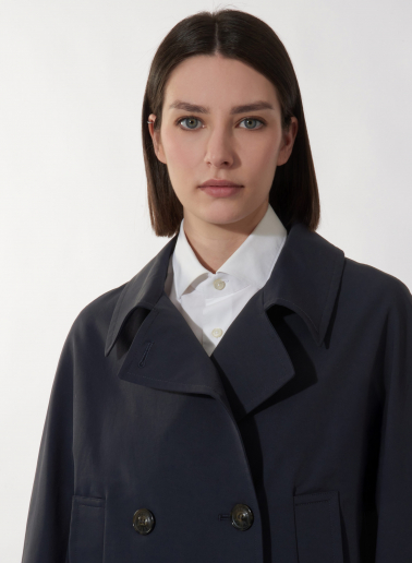 Blue stretch cotton peacot