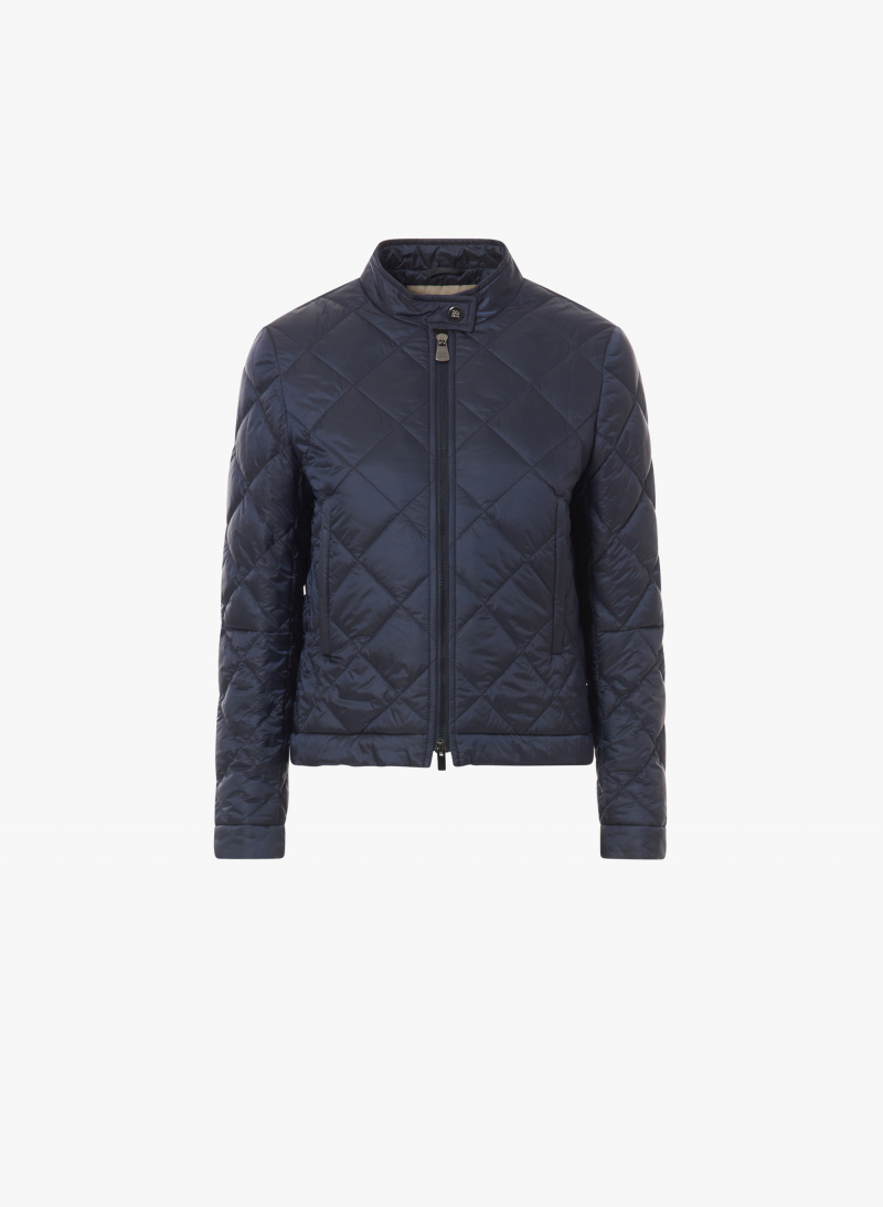 Wattierte Bikerjacke in blau
