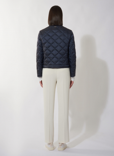 Blue padded biker jacket
