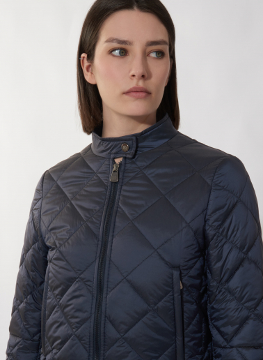 Wattierte Bikerjacke in blau