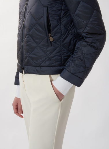 Wattierte Bikerjacke in blau