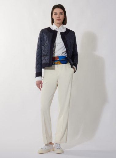 Wattierte Jacke mit Details aus reiner Wolle in blau