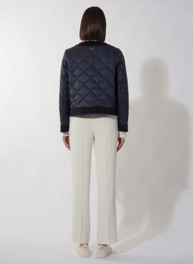 Wattierte Jacke mit Details aus reiner Wolle in blau