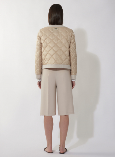 Wattierte Jacke mit Details aus reiner Wolle in beige