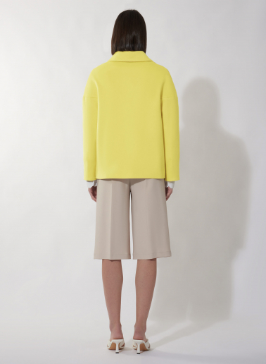 Yellow cashmere and wool jacket with shirt collar