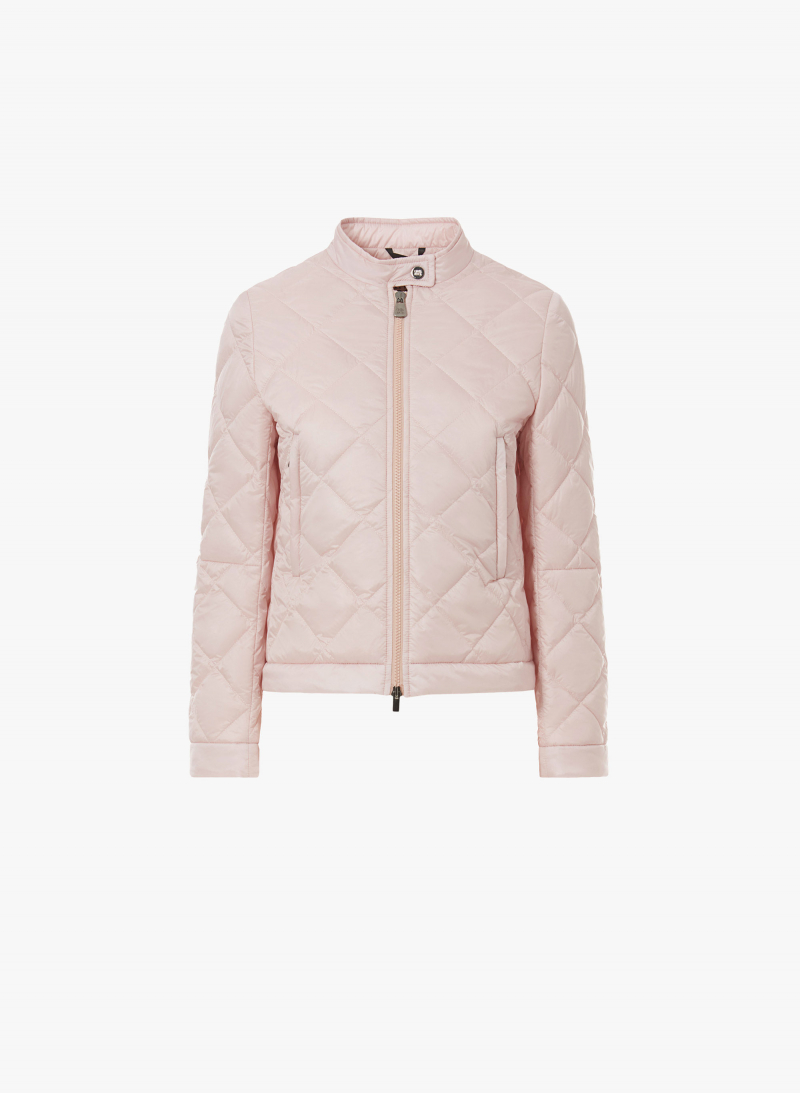 Wattierte Bikerjacke in rosa