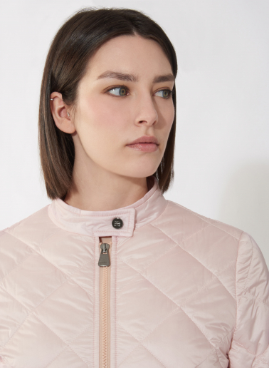 Wattierte Bikerjacke in rosa