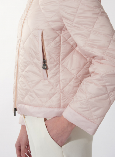 Wattierte Bikerjacke in rosa