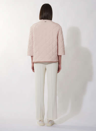 Wattierte Jacke mit koreaner-Kragen in rosa