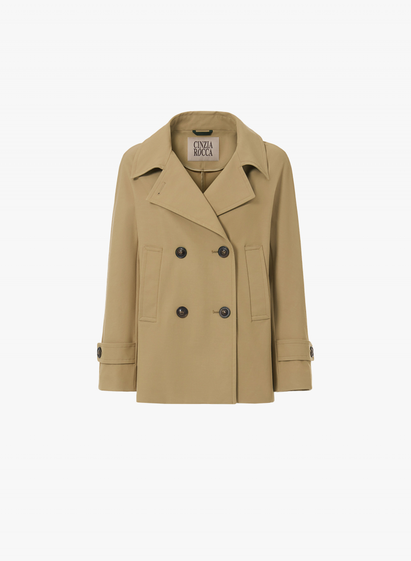 Peacoat aus Stretch-Baumwolle in camel