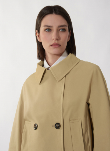 Peacoat aus Stretch-Baumwolle in camel