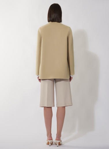 Double Jacke aus reiner Wolle in camel