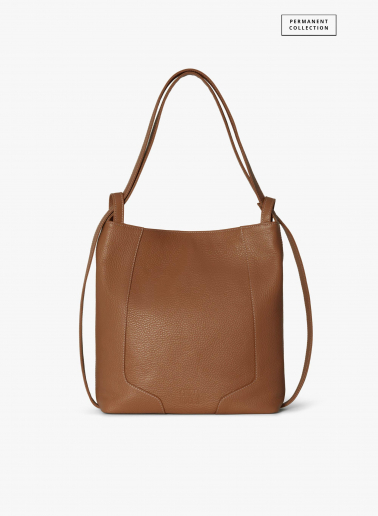 Tobacco color genuine leather backpack