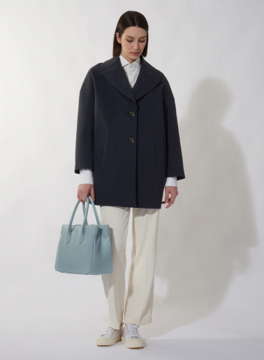 Light blue Tote bag in genuine leather