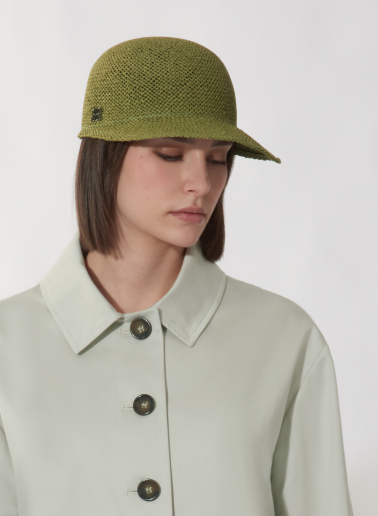 Green straw baseball hat