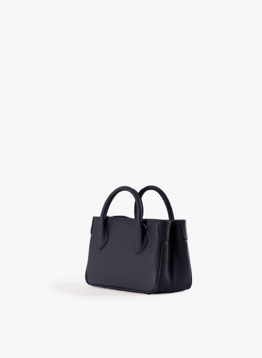 Mini Tote Bag blau aus Leder