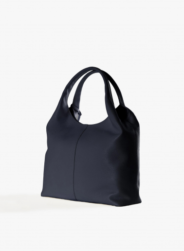 Maxi Schultertasche blau aus Leder