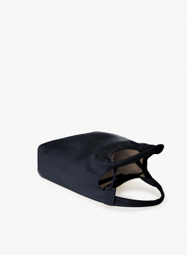 Maxi Schultertasche blau aus Leder