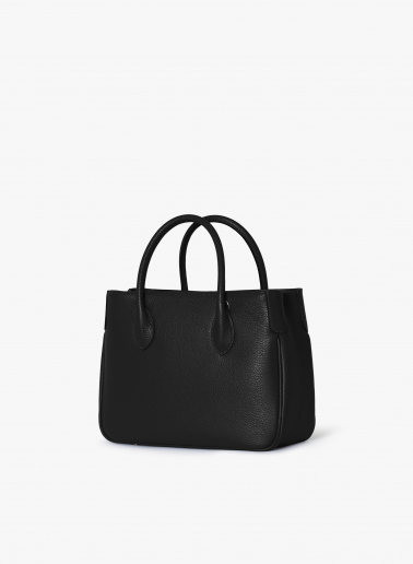Kleine Tote Bag schwarz aus Leder