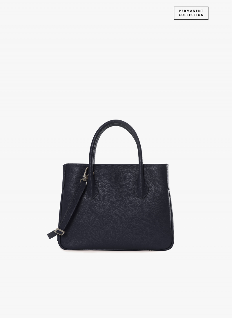 Kleine Tote Bag blau aus Leder