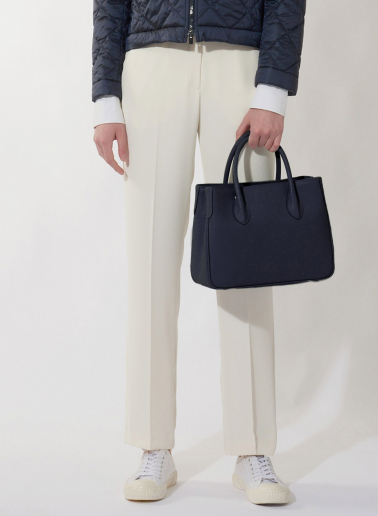 Kleine Tote Bag blau aus Leder