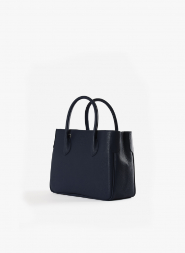 Kleine Tote Bag blau aus Leder