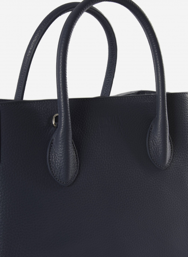 Kleine Tote Bag blau aus Leder