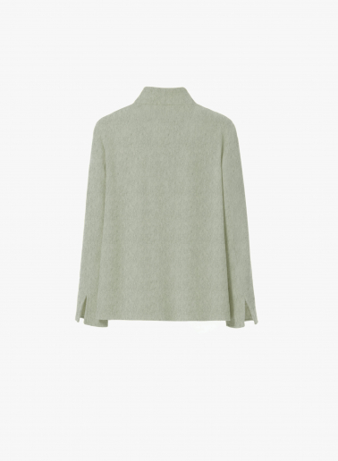 Jacke aus reiner Wolle mit hohem Kragen in grau