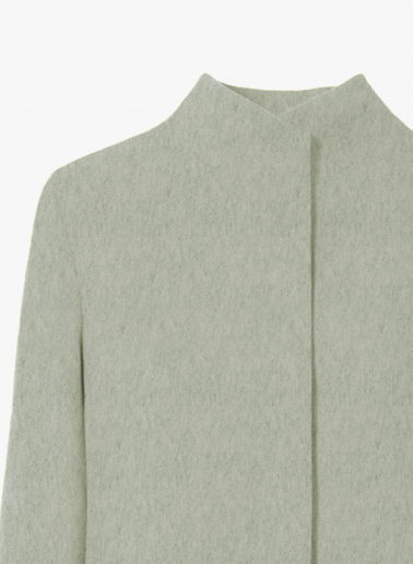 Jacke aus reiner Wolle mit hohem Kragen in grau