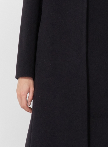 Stehkragen Mantel aus Wolle und Cashmere in Schwarz