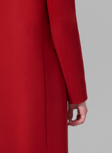 Gerade geschnittener Mantel im Herrenschnitt aus Wolle und Cashmere in Rot