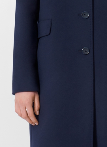 Gerade geschnittener Mantel im Herrenschnitt aus Wolle und Cashmere in Blau