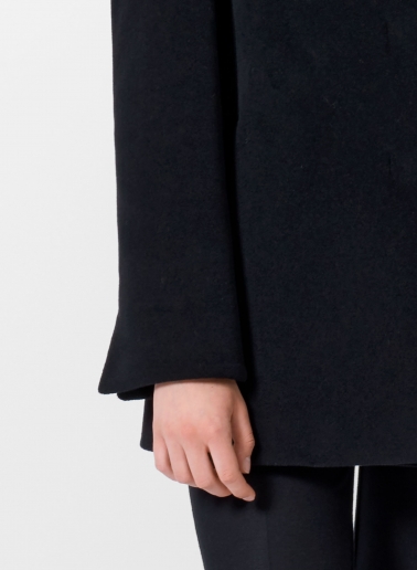 Stehkragen Kurzmantel aus Wolle und Cashmere in Schwarz