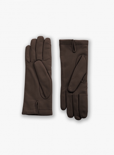 Handschuhe mit Naht aus Nappaleder in Braun