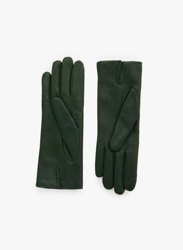 Handschuhe mit Naht aus Nappaleder in Grün