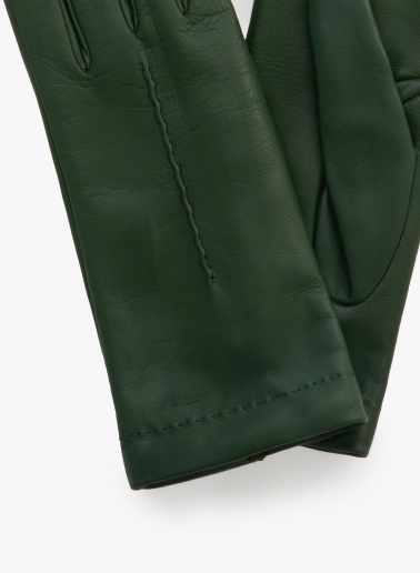 Handschuhe mit Naht aus Nappaleder in Grün