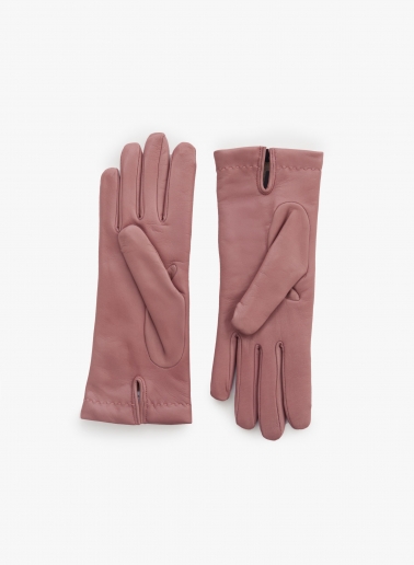 Handschuhe mit Naht aus Nappaleder in Rosa