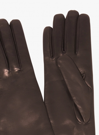 Lange Handschuhe aus Nappaleder in Braun