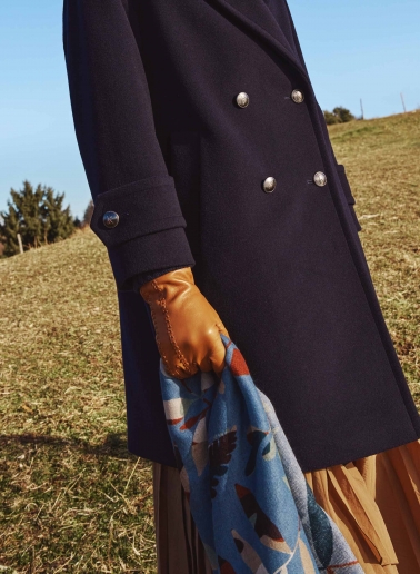 Handschuhe mit Naht aus Nappaleder in Camel