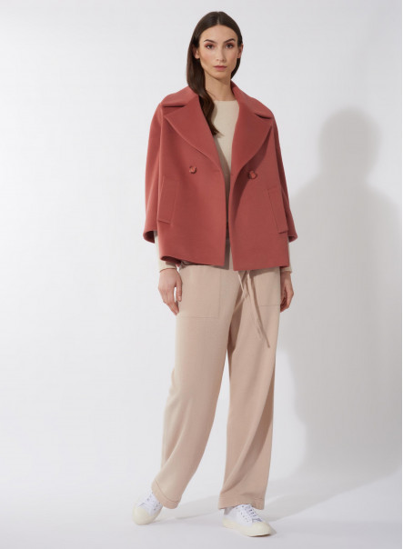 Pink wool double breasted jacket