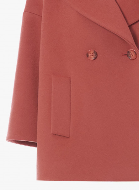 Pink wool double breasted jacket