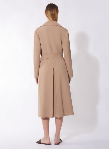 Trench beige aus zertifizierter Wolle