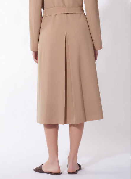 Trench beige aus zertifizierter Wolle