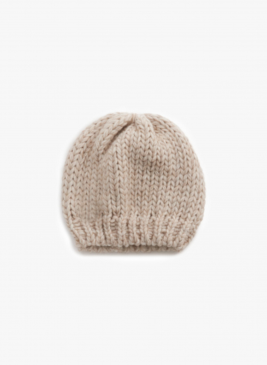 Strick-Mütze in Beige