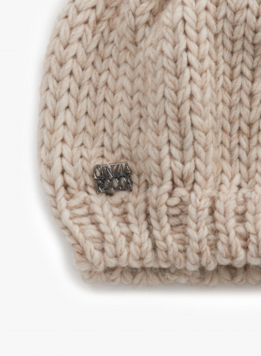Strick-Mütze in Beige