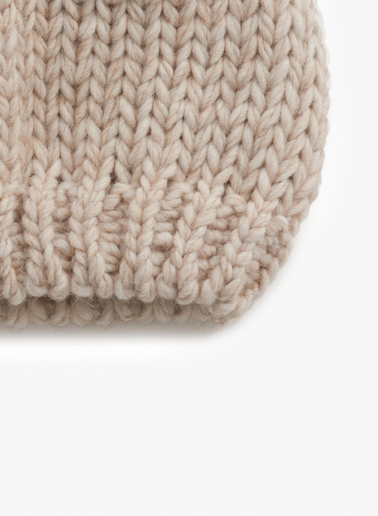 Strick-Mütze in Beige