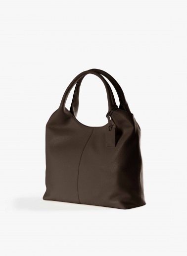 Maxi Schultertasche aus Leder in Braun