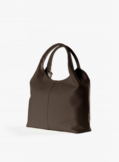 Maxi Schultertasche aus Leder in Braun