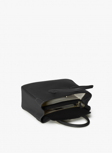 Leder-Tote Bag in Schwarz